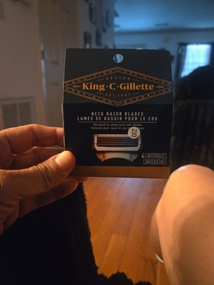 King C Gillette Neck Razor Blades for Men -Shaving 4 Cartridge Count BRAND NEW