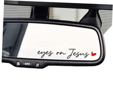 3 x Rear View Mirror Decal, Faith Car Mirror Decal, Black red Eyes on Jesus