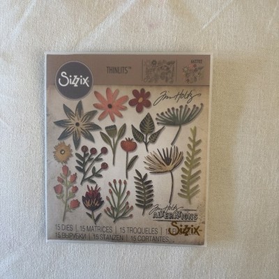 Tim Holtz Thinlits Funky Floral #3 Die Set Sizzix 662702