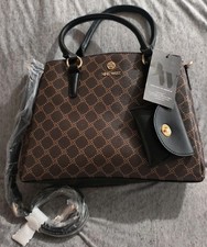 Nine West Women's Siera Satchel Bag Brown Black Crossbody