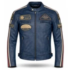 Mens Vintage Custom Café Racer Waxed Leather Motorcycle Jacket Soft Leather