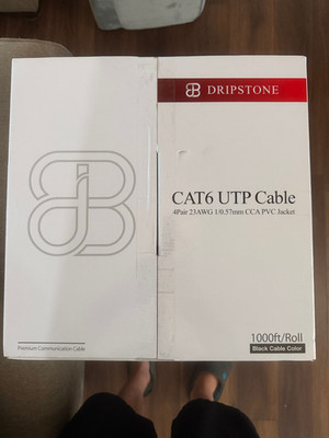 Dripstone CAT6 UTP Cable 4Pair 23AWG 1/0.57mm CCA PVC Jacket 1000 Feet