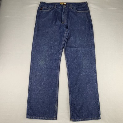 MCR FR Safety Jeans Mens 40x33* Blue Denim Wide Leg Baggy Loose 