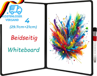 Tragbares Doppelseitiges Whiteboard A4 – Leicht Abwischbares Kleines Whiteboard,