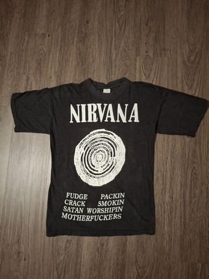 Extremely Rare 1990s Nirvana Vestibule Vintage T-Shirt   Text on Front & Back