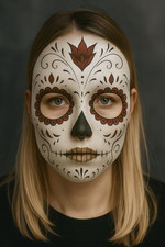 USA Veteran Sugar Skull Temporary Tattoo Set of 2 Designs 8.5 x 11 Sheets
