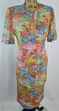 Jeffrey & Dara By Linda Hutley floral 2 piece Top skirt separates size 5/6