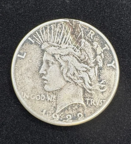 1922 Peace Silver Dollar MINT ERROR Lamination Planchet Peel Stamping Error