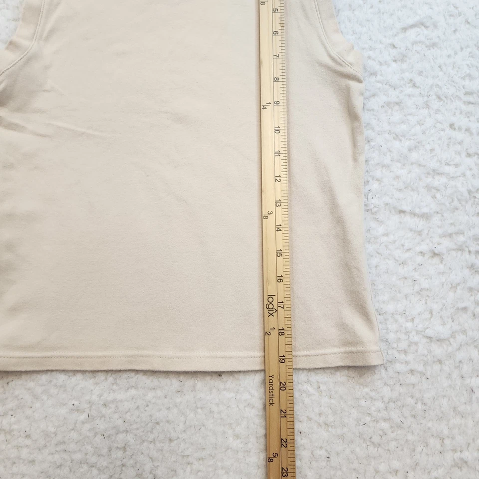 SO GSJC Cropped Fitted Tank Top M Cream Boatneck Cotton Stretch Preppy - Image 2 of 4