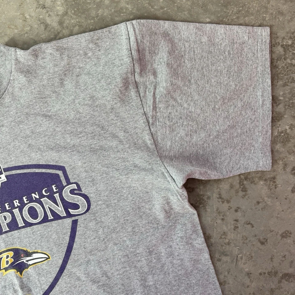 Vintage Nike NFL Baltimore Ravens AFC Champions Graphic T-Shirt Gray Size Large - Image 4 of 4