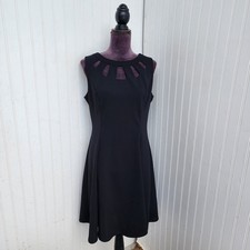 ALYX Dress Women Black Sleeveless Keyhole Neck Stretch Back Zip Sheath Dress 14