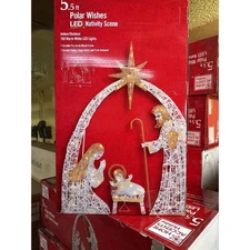 Home Accents Holiday 66 in. Warm White LED Super Bright Nativity Set Holiday Yar