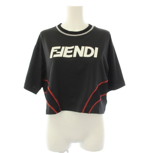 Fendi, item Fendi T shirt short sleeve logo mesh XS black FAF318 /AN women's