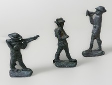 Lot of 3 Antique Cast Lead Toy Soldiers Rifleman Bugler  Marching Figures