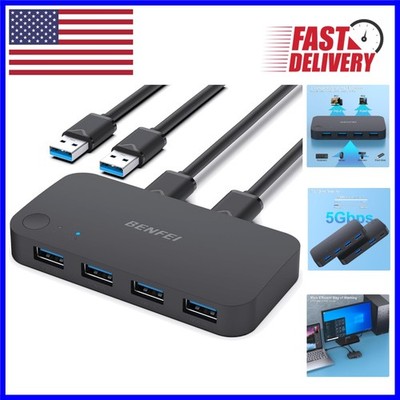 Versatile USB 3.0 Switch: Effortless Connectivity for 2 Computers and 4 Devices