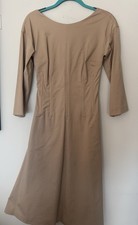 Dolce & Gabbana Women's Dress Sz 42 Tan Cotton W Silk Lining, made In Italy