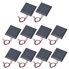 10 Pcs 2V 0.22W 110mA Mini Solar Panels with 2 Cable, 44mm x 44mm