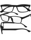 Black Full Rim Rectangular Plastic Eyeglasses Frames 53-16-137mm Solid — photo 3