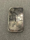 Rare! Silvertowne Female Golfer 1 Troy Oz .999 Fine Silver Bar- Nice Toning!