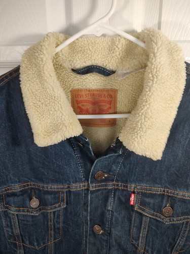 Levi's Herren 71500 04 Denim Sherpa gefütterte Trucker Jacke Large blau stilvoll - Bild 4 von 8