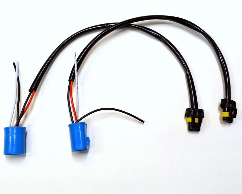 HID Kit Extension Wire 9004 HB1 Two Harness Head Light Bulb Ballast Socket Plug - Image 2 of 4