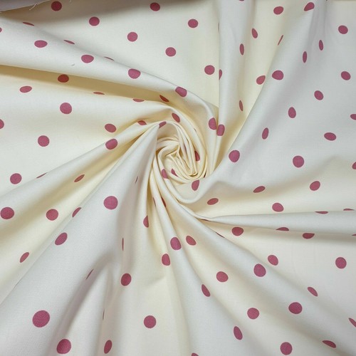 Cotton Lemon Red POLKA Fabric Dress Craft Quilting Material 58" Meter - Picture 2 of 5