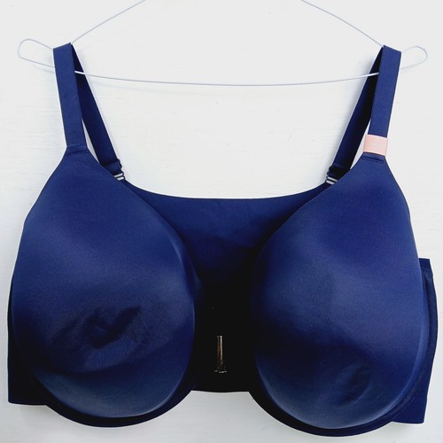 Lane Bryant Cacique Lightly Lined Full Coverage Front-Close Wired Blue Bra 46G