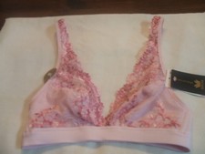 Wacoal Pink Embrace Lace Soft Cup Wireless J Hook Plunge Bra 852191 NWT New 32