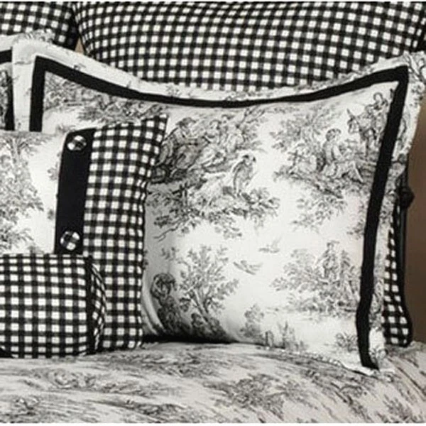 Tela para inodoro Jamestown 100 % algodón - negra/blanca - envío de tarifa plana de $9,95 Foto 4 de 4