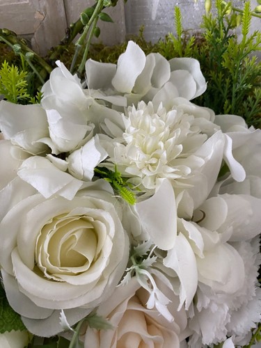 grosses Grabherz Grabdeko künstliche Rosen Gedenktag - Bild 10 von 13