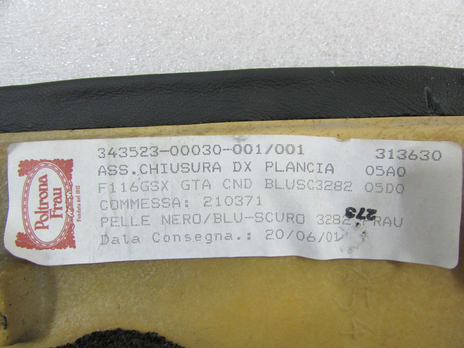 Ferrari 456, RH, Right Interior Dash End Panel, Used, P/N 65430300