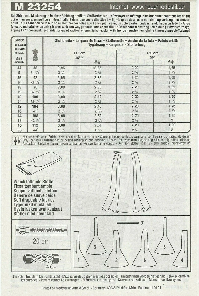 Neue Mode STIL 23254 Flared, Gored Skirt w Side Zipper Sz 8-20 UNCUT Pattern - Image 2 of 4