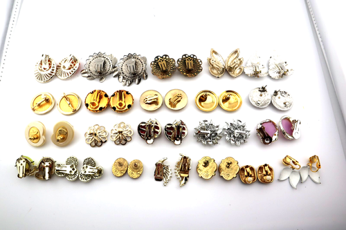 Lot Of 21 Pairs Of Vintage Earrings, Coro, Carolee, 1928, Unmarked - Picture 9 of 16