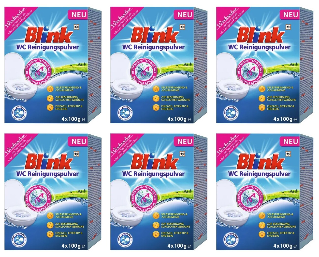 6 x 400g | Blink WC-Reinigungspulver