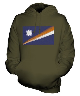 MARSHALLINSELN KRITZELTE FLAGGE UNISEX KAPUZENPULLOVER HOODIE PULLI HERREN DAMEN
