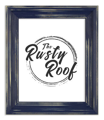 Distressed Cimarron Deep Blue Picture Frame - Solid Wood