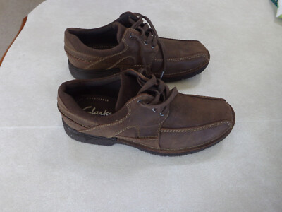 Clarks Men's Shoes, 9-1/2 Senner Blvd Chocolate Nubuck Leather Casual Shoes