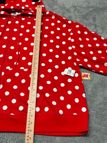 NEW Disney Hoodie Womens 1X XL Minnie Mouse Red Polka Dot Cosplay Parks Ears - Picture 5 of 10