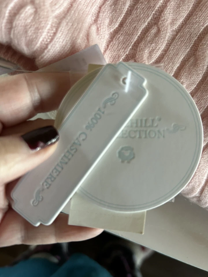 Manta de recepción unisex Edgehill Collection 100% CACHEMIRA Cable Bebé Marfil Nueva con etiquetas Foto 3 de 4