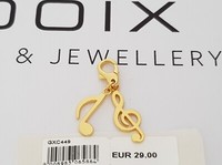 Gooix Silber 925 Er Charm Charms AnhäNger NotenschlüSsel Note Musik Neu Gold 153