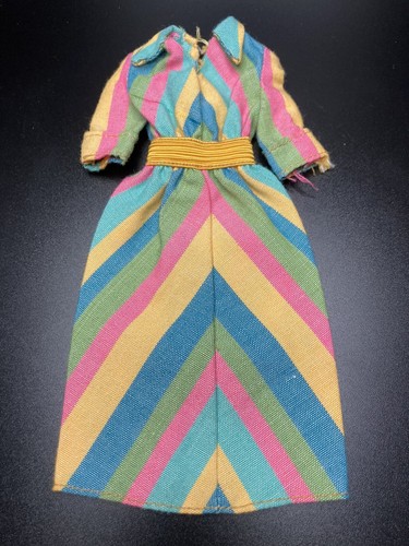 Muñeca Barbie Best Buy Ropa Vintage #9155 Pastel Arco Iris Rayas VESTIDO Raro - Imagen 4 de 5