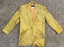 Men  s Vintage Gold Silk Tuxedo Jacket with Shawl Lapel 38   1 button 