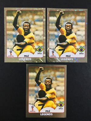 Pele Legends Sticker Pink Back + Black + Gold Swiss Panini World Cup 2018 #680