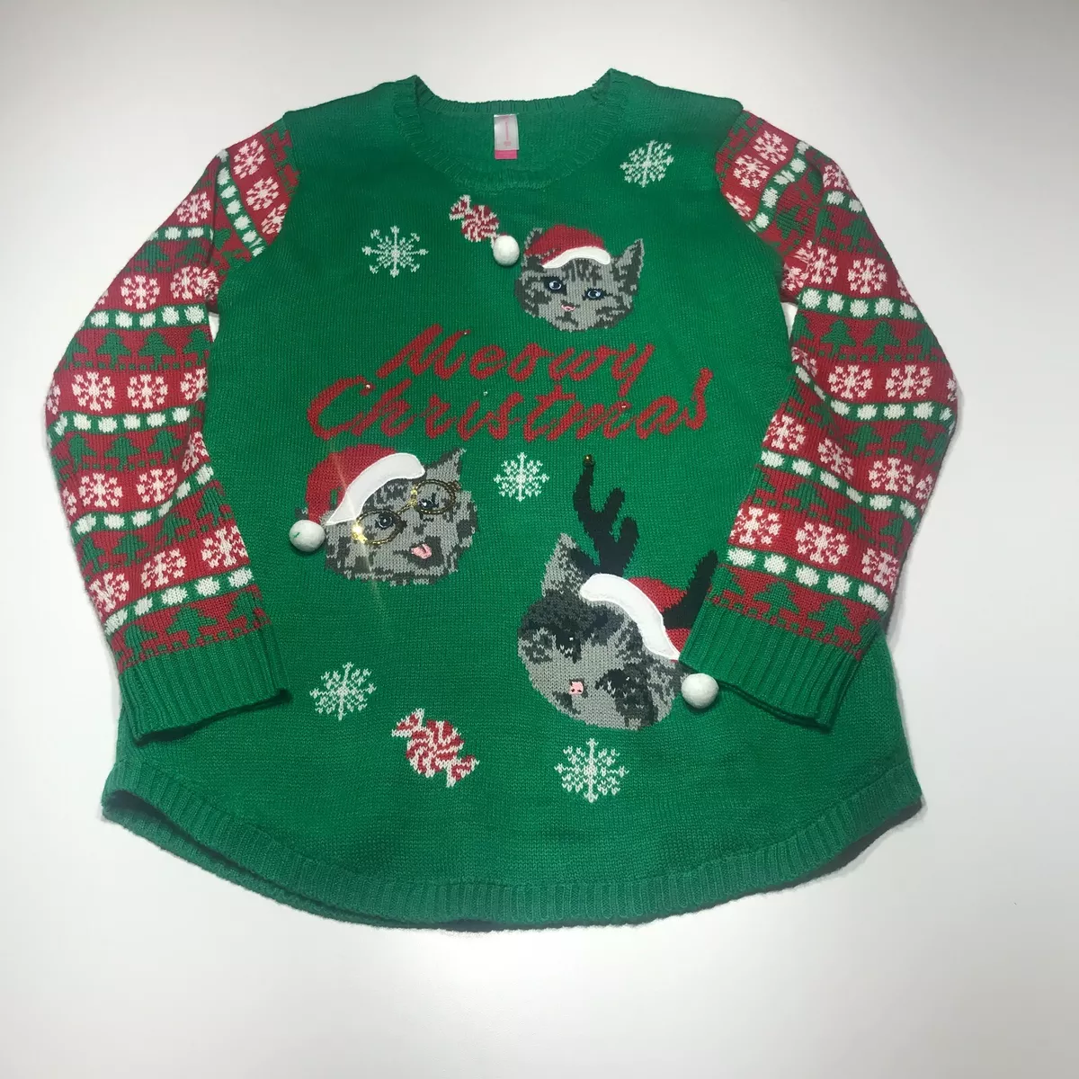 Meowy christmas top light up sweater
