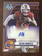 2024 Bowman Chrome U University Jalon Daniels 1st Auto Autograph Kansas