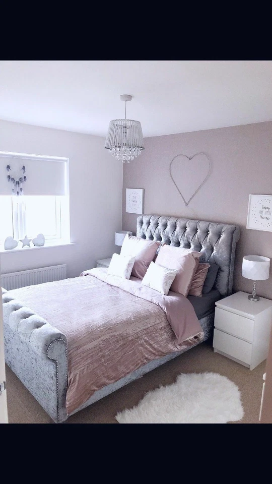 new year Stylish Sleigh Chesterfield Upholstered Designer Crushed Velvet Bed  - Image 2 of 4