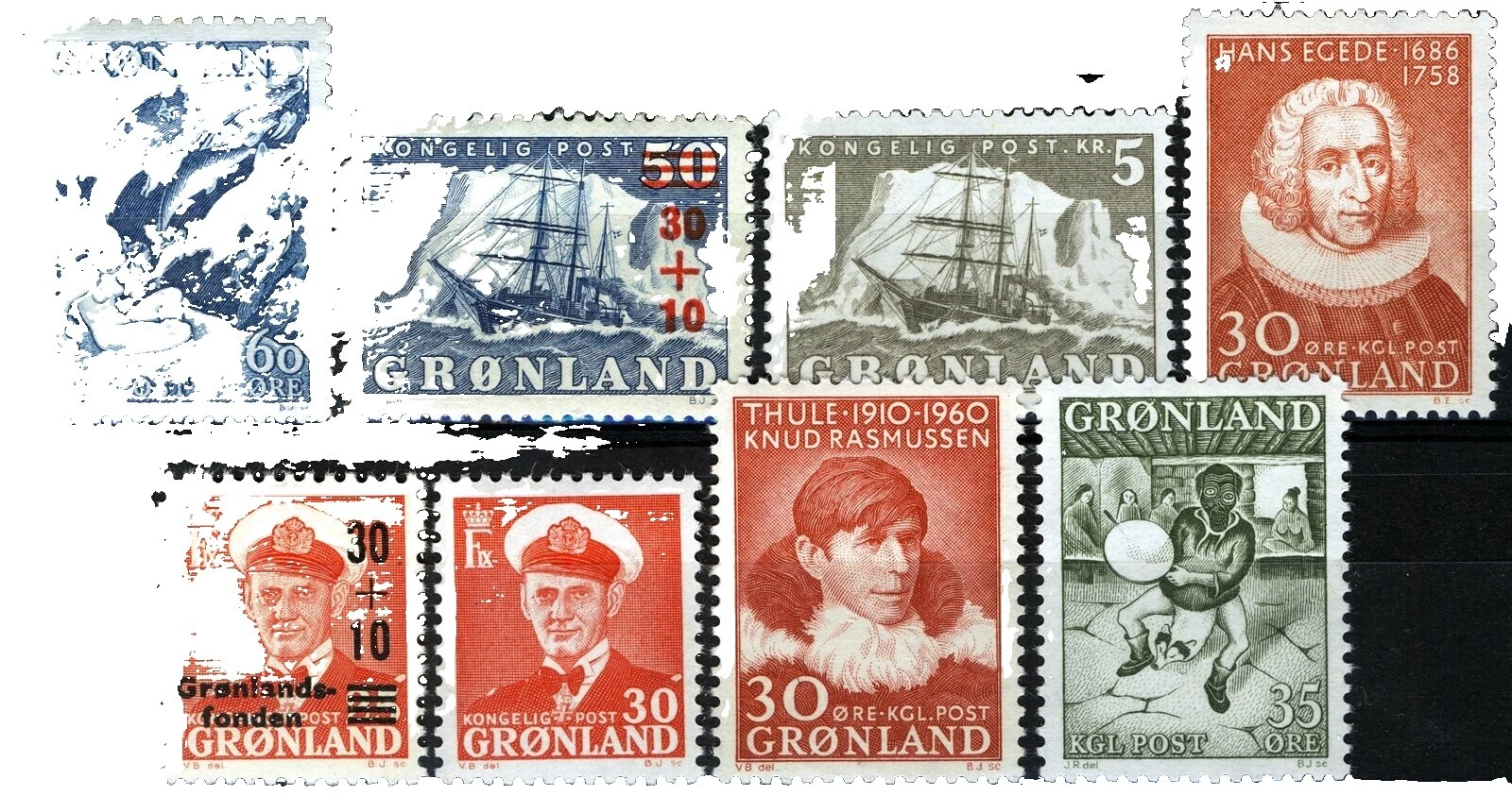 Mint Never Hinged/MNH Multiple Greenlandic Stamps