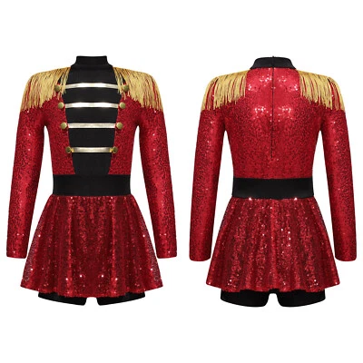 DE Freebily Kinder Mädchen Kostüm Zirkus Kostümkleid mit Shorts Tanzkleid Party