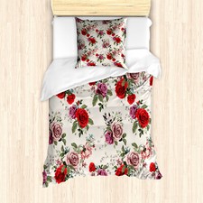 Englischer Garten Bettwäsche Set Romantische Rosen Weicher Microfaserstoff