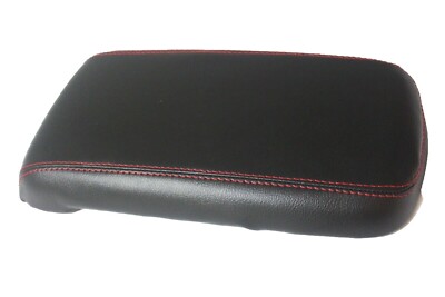 Black w/Red Stitch Vinyl Center Console Lid Cover For 15-19 GMC Canyon